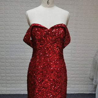 Women Maxi Off the Shoulder Sequin Prom Dress Evening Gown