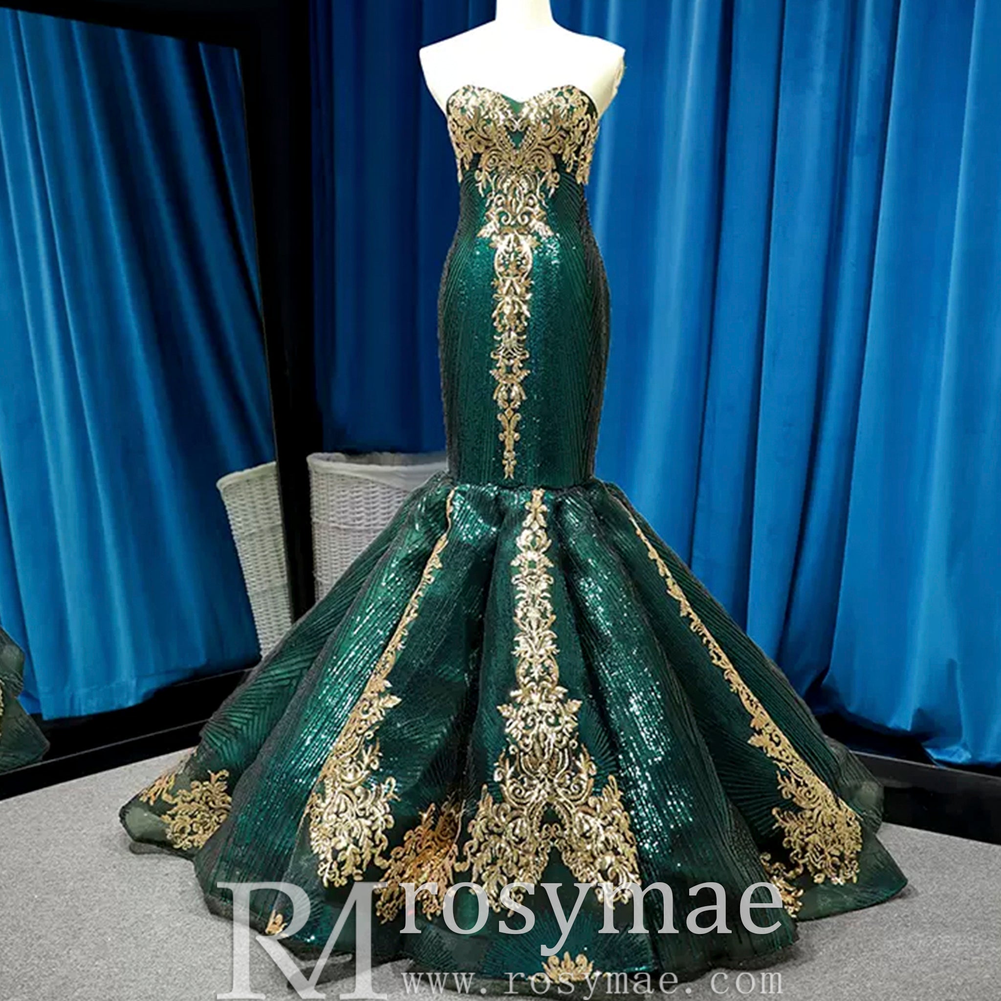 Strapless Emerald Green Mermaid Prom Dresses with Sleeves Emerald Green / 20W Strapless Emerald Green Mermaid Prom Dresses with Sleeves Emerald Green / 20W
