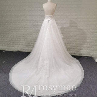 Sexy Backless A-line Wedding Dress with Spaghetti Straps