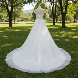 Ultra-Flattering Short Sleeve A Line Wedding Dresses