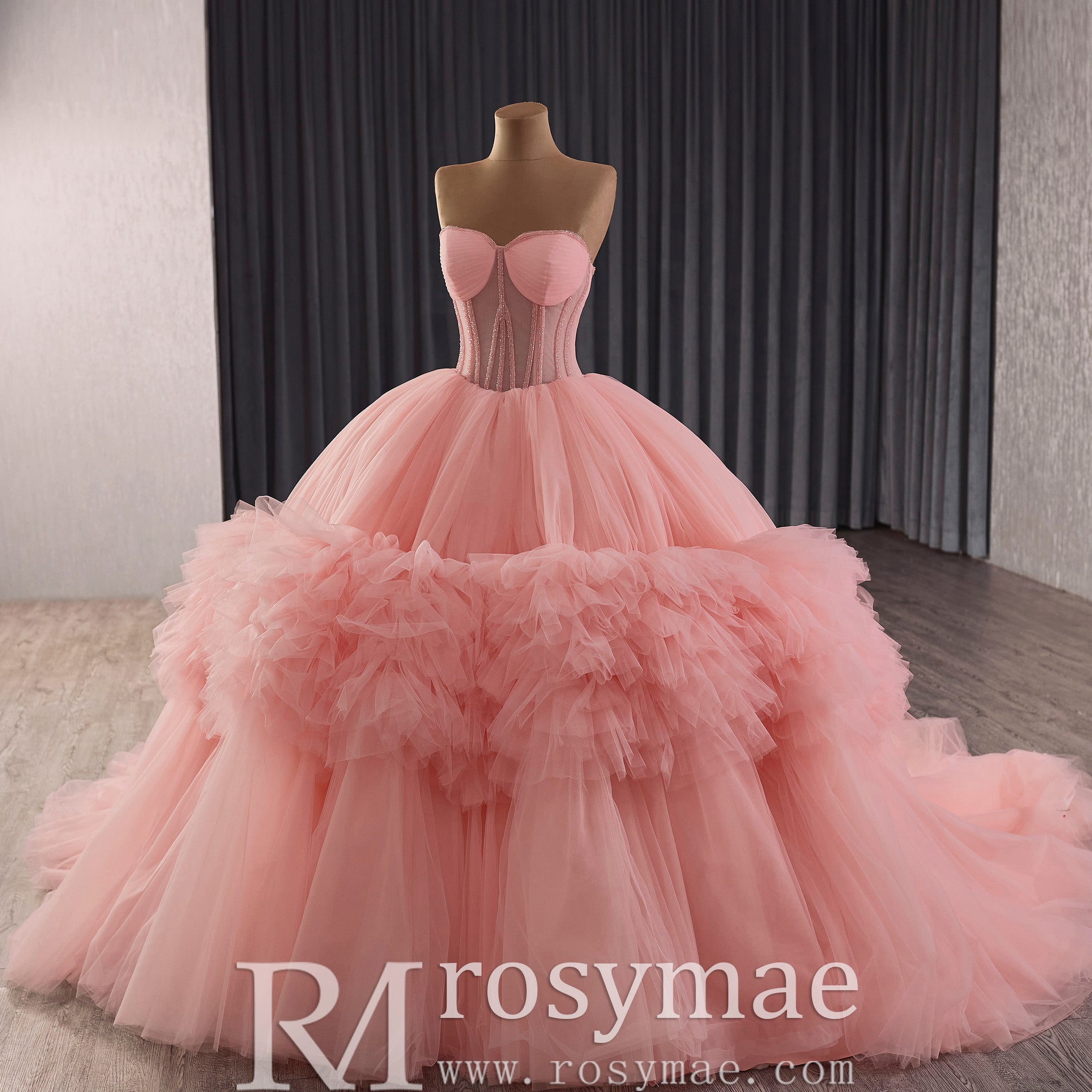 Blush Pink Quinceanera Dresses | Buy Puffy Formal Gowns Online - Rosymae Blush Pink Quinceanera Dresses | Buy Puffy Formal Gowns Online - Rosymae