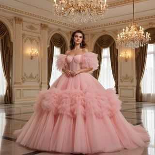 Elegant Maxi Sweetheart Blush Pink Quinceanera Dress with Wrap