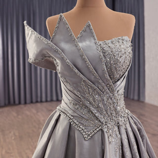 High-end Grey Handmade Prom Gown Princess Wedding Dress