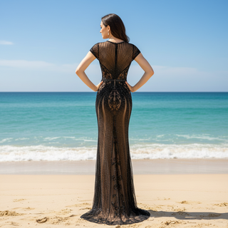 Women's Capped Sleeve Formal Dresses Evening Gowns