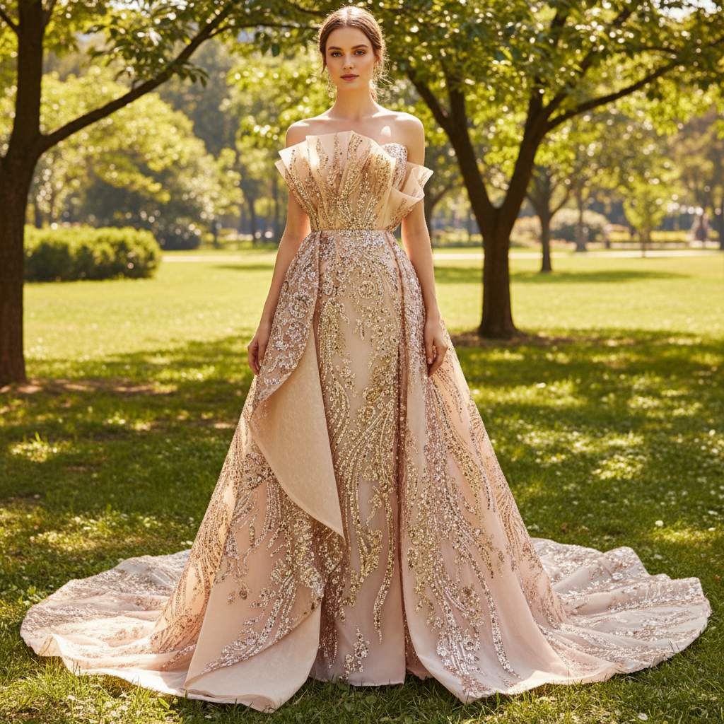 Gorgeous Sparkly Gold Sequins Formal Gown Prom Dress with Leg Slit Gold / 26W Gorgeous Sparkly Gold Sequins Formal Gown Prom Dress with Leg Slit Gold / 26W