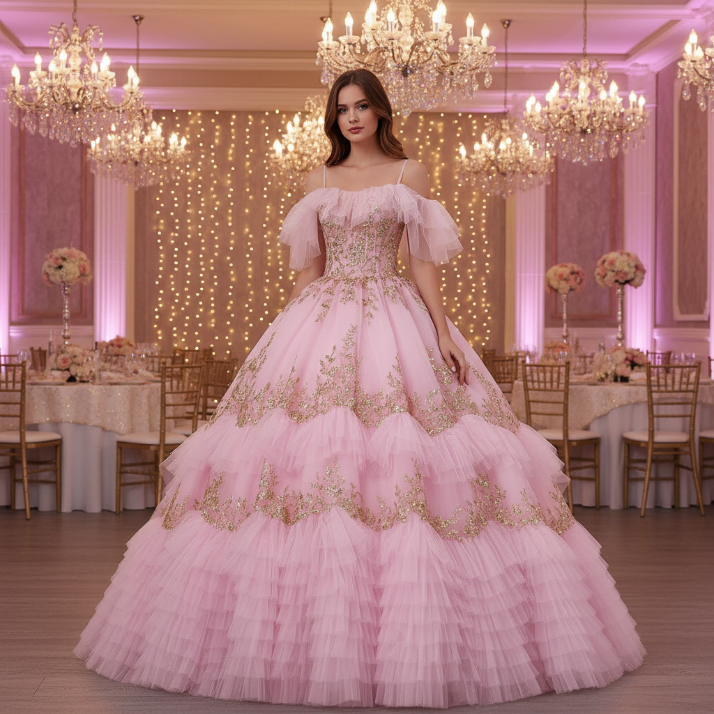 Sparkling Pink Quinceanera Dresses Ball Gown with Spahetti Straps Rosymae Sparkling Pink Quinceanera Dresses Ball Gown with Spahetti Straps Rosymae