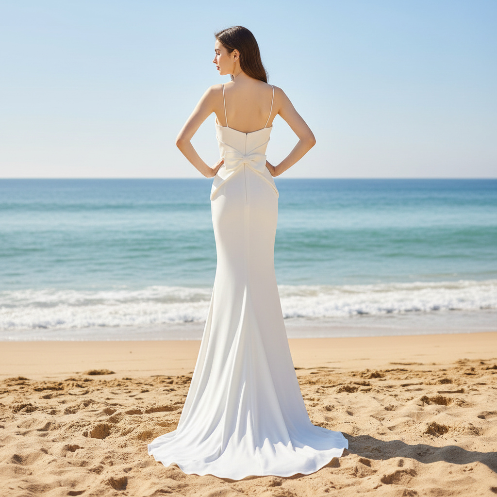 Satin Straps & Spaghetti Straps Mermaid Wedding Dress Rosymae Satin Straps & Spaghetti Straps Mermaid Wedding Dress Rosymae