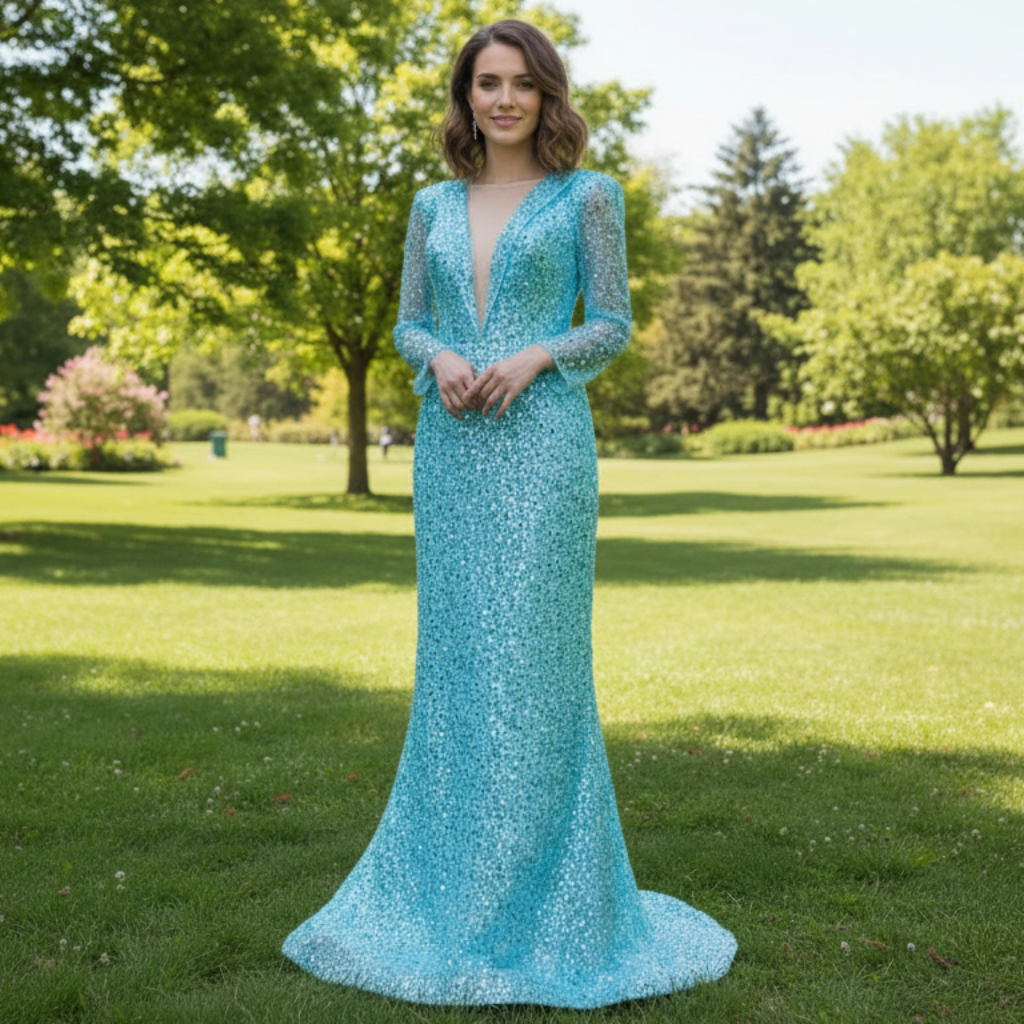 Sparkly Beaded Turquoise Prom Dresses with Detachable Overskirt Turquoise / 22W Sparkly Beaded Turquoise Prom Dresses with Detachable Overskirt Turquoise / 22W