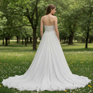 Gorgeous Glitter Tulle A Line Wedding Dresses & Bridal Gowns