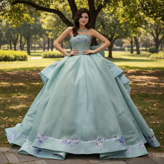 Luxury Mint Green Handmade Glitter Sequins Ball Gown Quinceanera Dress Rosymae Luxury Mint Green Handmade Glitter Sequins Ball Gown Quinceanera Dress Rosymae