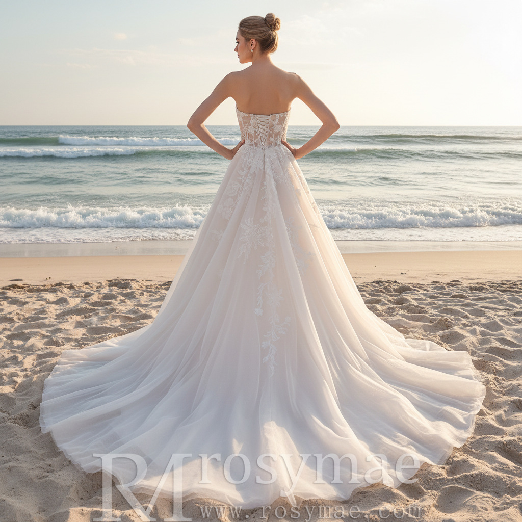 Strapless Sweetheart Neckline Princess Tulle Wedding Dress Ivory and Blush / 22W Strapless Sweetheart Neckline Princess Tulle Wedding Dress Ivory and Blush / 22W