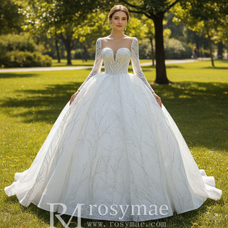 long sleeve ball gown wedding dress dress sparkly