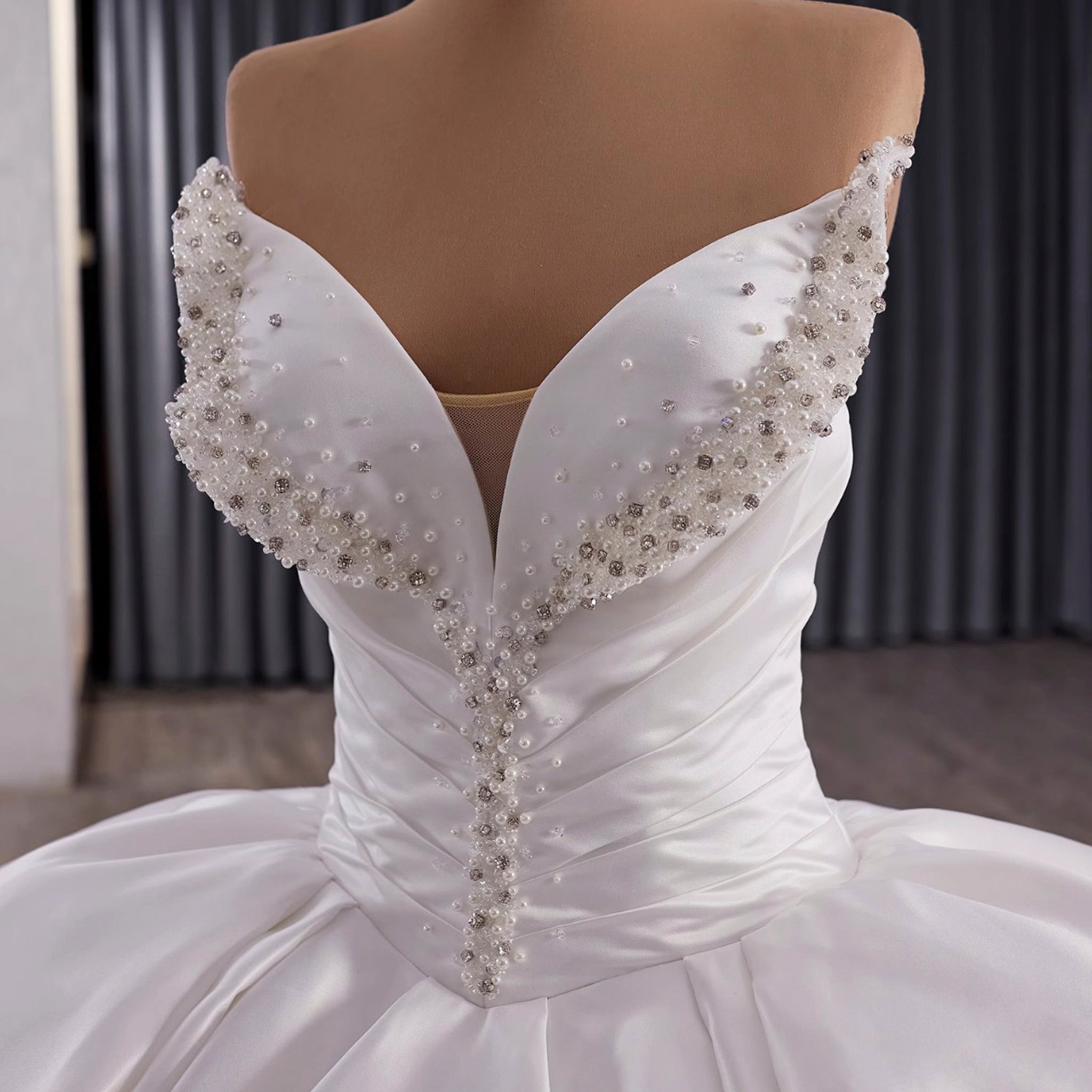 Vintage Ruffle Puffy Ball Gown Wedding Dress with Ruffle Skirt White / 6 Vintage Ruffle Puffy Ball Gown Wedding Dress with Ruffle Skirt White / 6