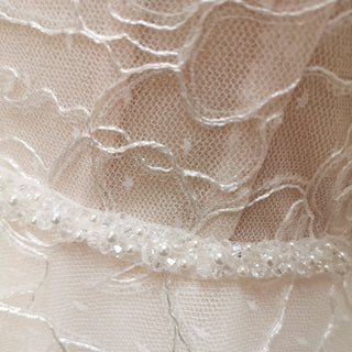 Fairy Tale Spaghetti Straps Princess Lace Wedding Dress with Pocket