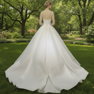 1920s Vintage Scoop Neckline Vintage Wedding Dress with Timeless Look