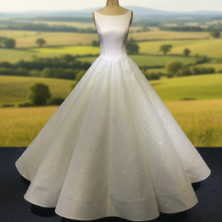 1920s Vintage Scoop Neckline Vintage Wedding Dress with Timeless Look