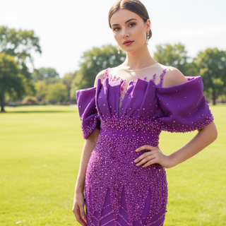 Vintage Magenta Mermaid Formal Dresses Purple Pageant Dress
