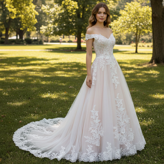 Wedding Dresses for Bride Off Shoulder A-Line Bridal Dress