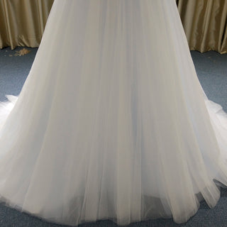 Elegant A-line Flowy Wedding Dress with Cap Sleeve for Beach
