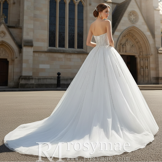 Beaded Sheath Sweetheart Mermaid Wedding Dress with Detachable Skirt