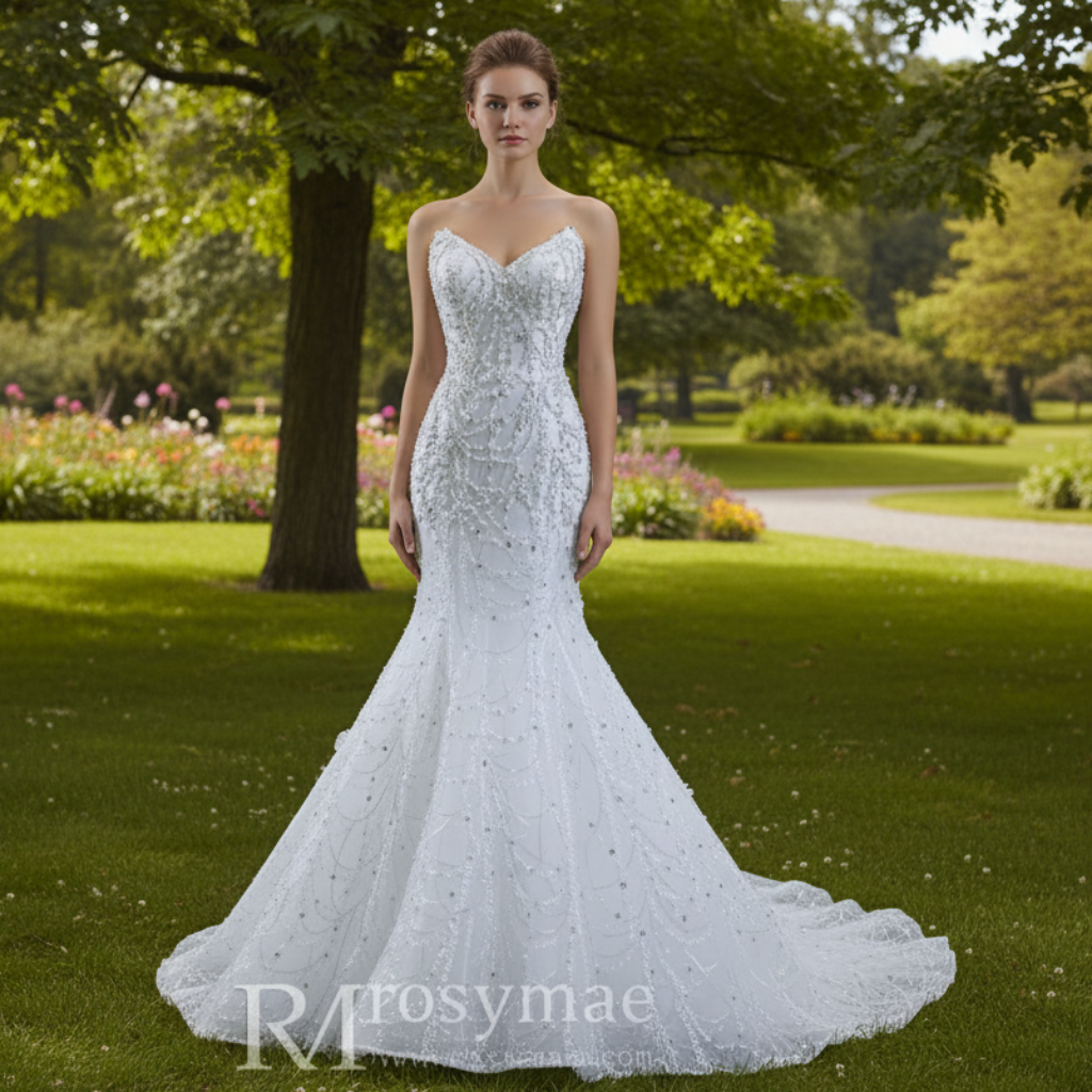 Popular Design 2 in 1 Mermaid Wedding Dress with Detachable Train White / 24W Popular Design 2 in 1 Mermaid Wedding Dress with Detachable Train White / 24W
