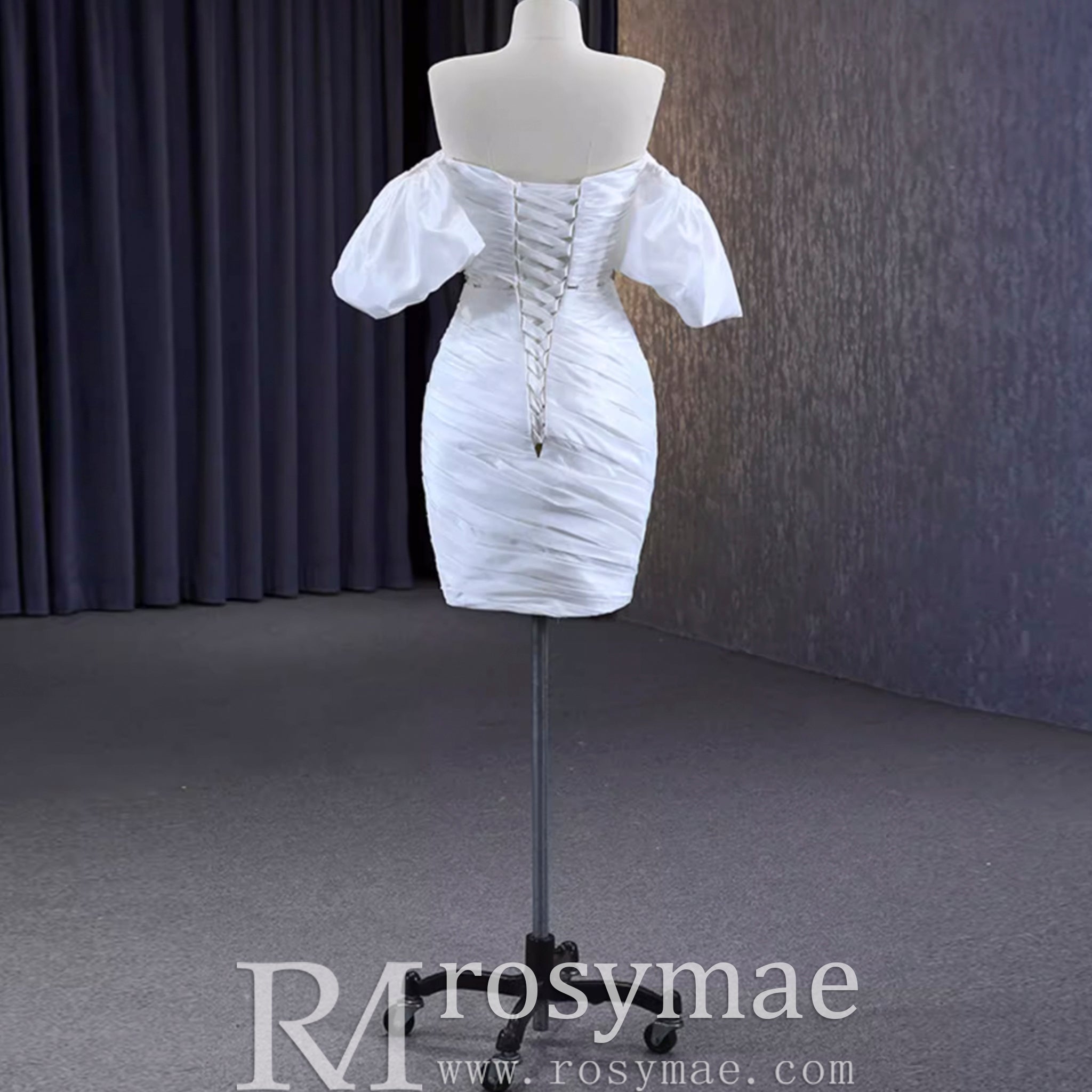 Convertible Short Above Knee Wedding Dress with Detachable Train White / 12 Convertible Short Above Knee Wedding Dress with Detachable Train White / 12