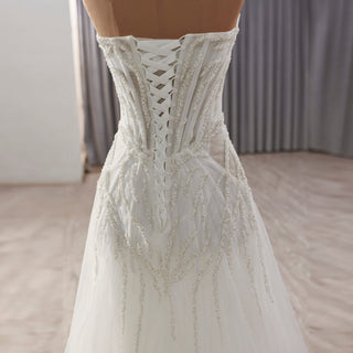 Sexy A-Line Beading Sequins Princess Sheer Wedding Dresses