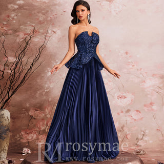 Elegant Sequin Patchwork Strapless Off-Shoulder Women Evening Dress