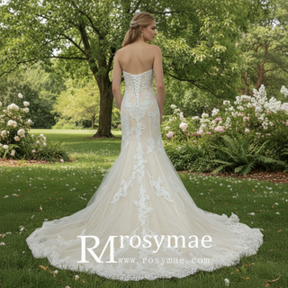 Curvy Mermaid Wedding Dress Gown with Super Flattering Lace