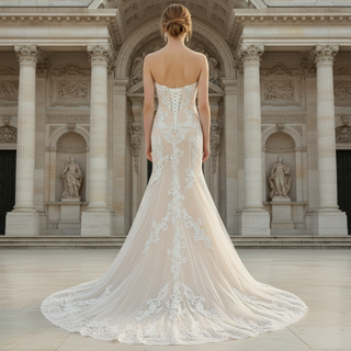 Curvy Mermaid Wedding Dress Gown with Super Flattering Lace