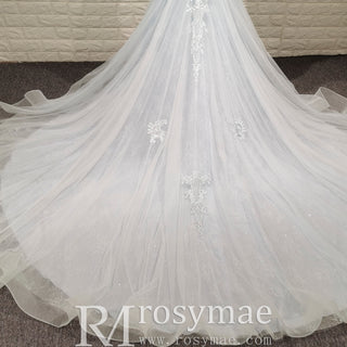 Classy & Elegant Blue Trumpet Wedding Dress with Spaghetti Strap