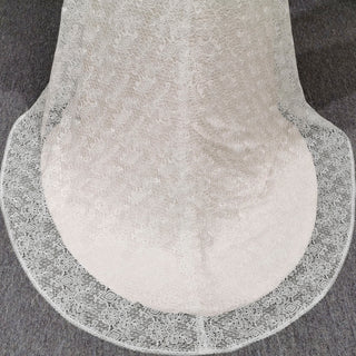 Floral Lace Mermaid Wedding Dress with Off the Shoulder Long Sleeve