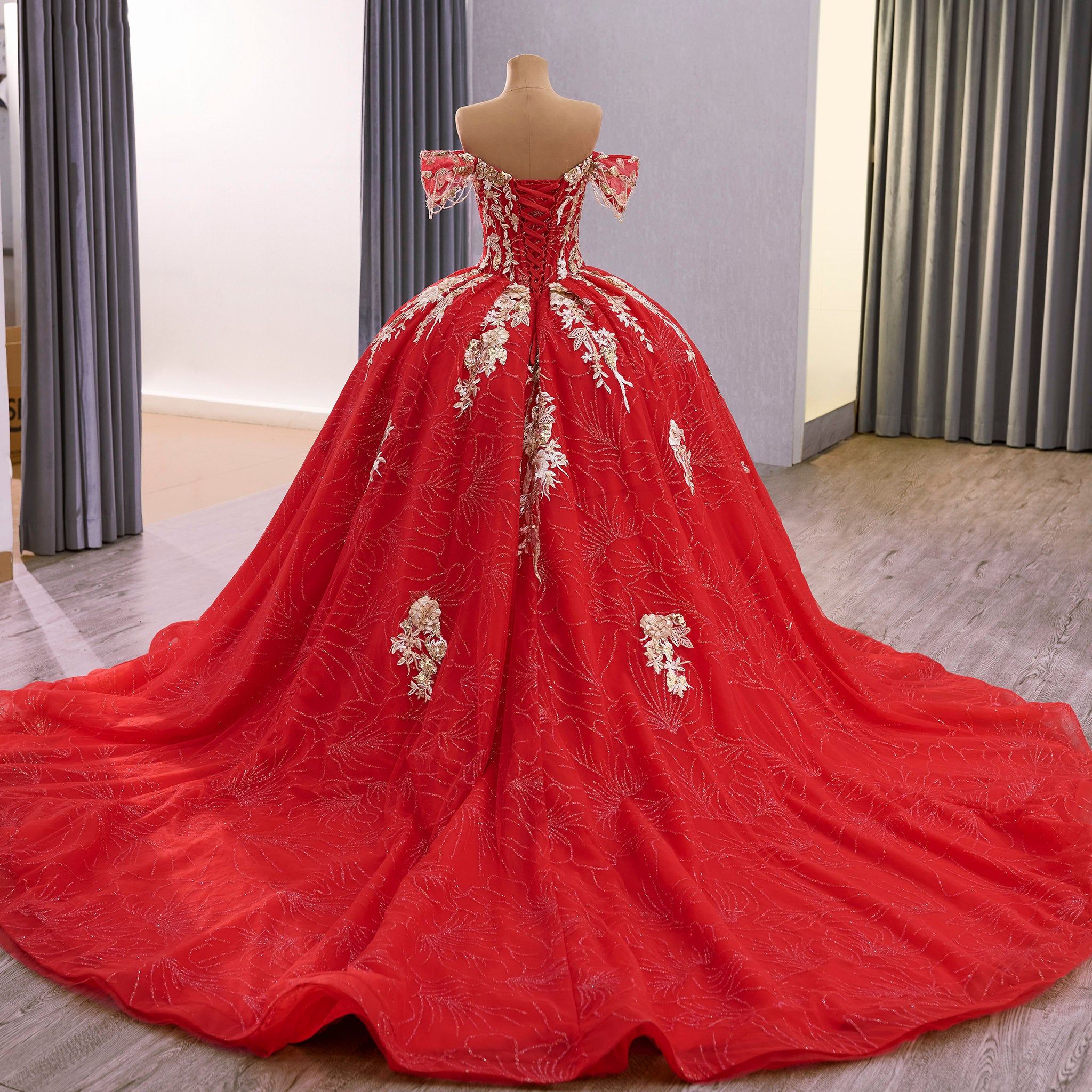 Princess Red Quinceanera Dresses with off the Shoulder – Rosymae Princess Red Quinceanera Dresses with off the Shoulder – Rosymae