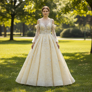 Blue Yellow Purple A Line Wedding Dresses and Bridal Gowns