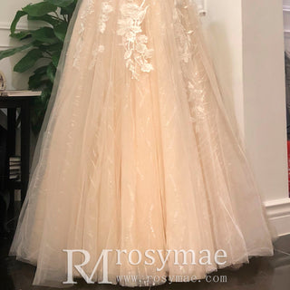 Princess A-line Tulle Lace Wedding Dress with Capped Sleeve