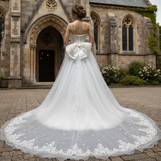 Elegant A-line Sheer Bodice Wedding Dress with Spaghetti Strap