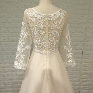 Vintage Wedding Dress with Flutter Lace Sleeves Timeless Look