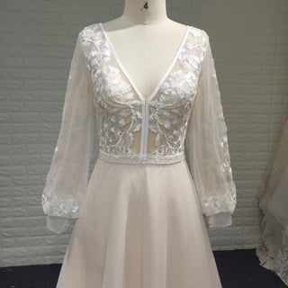Vintage Wedding Dress with Flutter Lace Sleeves Timeless Look