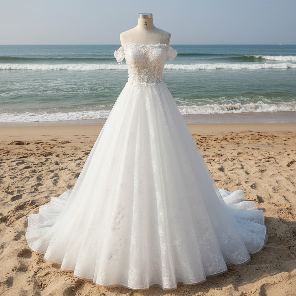 Best Off the Shoulder Sheer Bodice A Line Lace Wedding Dress Best Off the Shoulder Sheer Bodice A Line Lace Wedding Dress