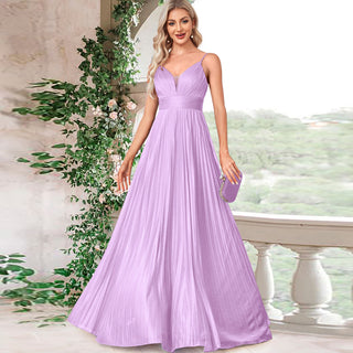 V-neck Pleated Formal Prom Gown Empire Waist Evening Dress with Spaghetti Strap Mint / S V-neck Pleated Formal Prom Gown Empire Waist Evening Dress with Spaghetti Strap Mint / S