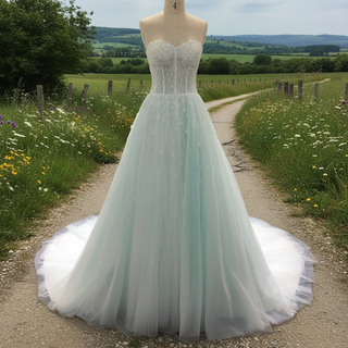 Light Green Wedding Gown