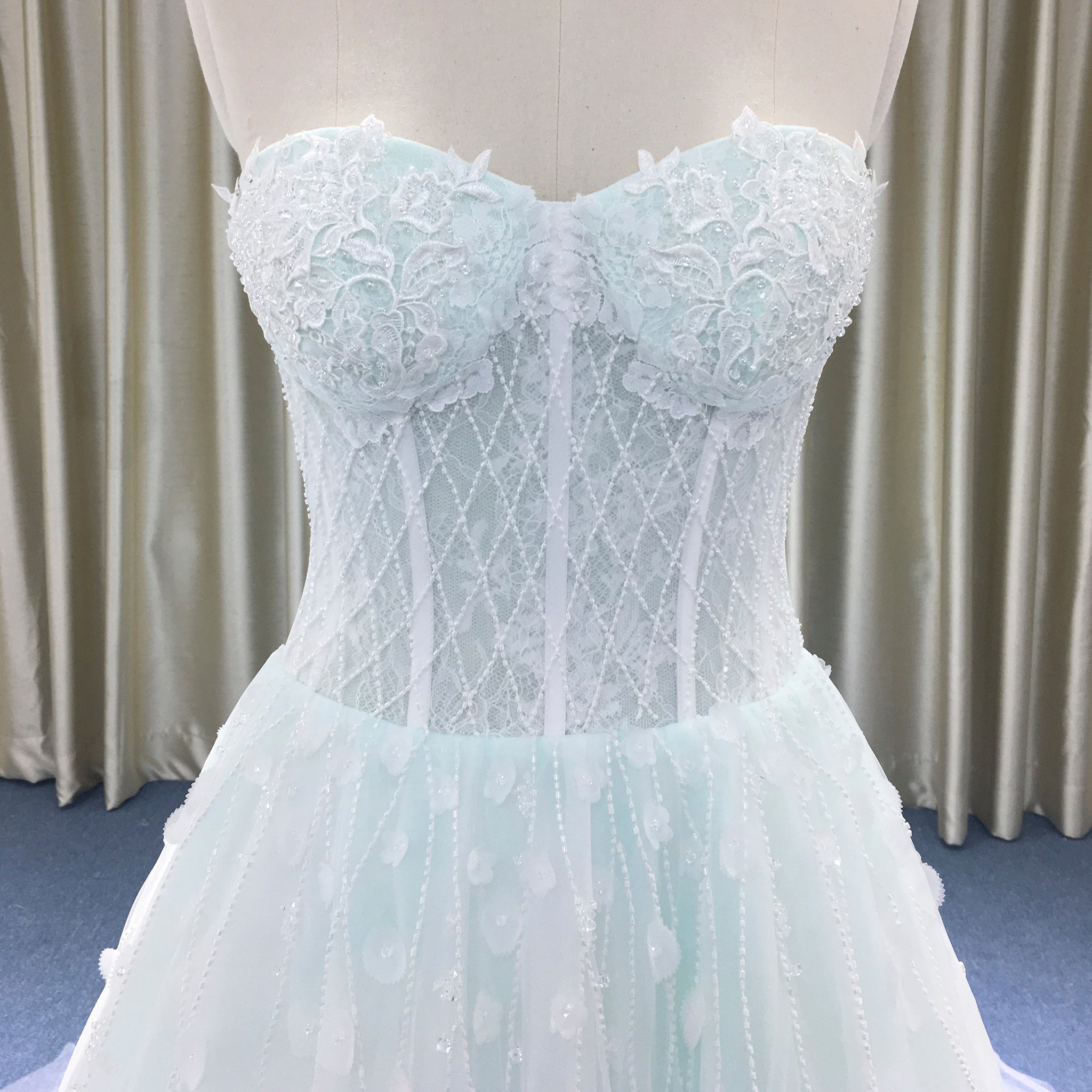 Trendy Sweetheart Neckline A-line Light Green Wedding Dress Rosymae Trendy Sweetheart Neckline A-line Light Green Wedding Dress Rosymae