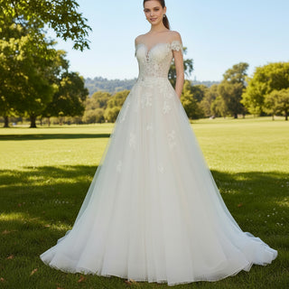Short Puff Sleeve Wedding Dress & Bridal Gown Rosymae Short Puff Sleeve Wedding Dress & Bridal Gown Rosymae