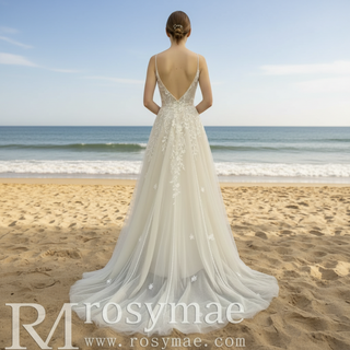 Sweetheart Neckline A-line Tulle and Lace Wedding Dress