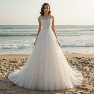 A-Line Wedding Dress with Open Back