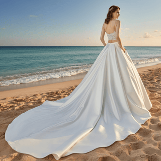 A-line Two Pieces Lace Top Wedding Dresses With Pockets - Rosymae