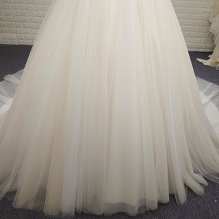 Elegant A Line Wedding Dress with Spaghetti Straps
