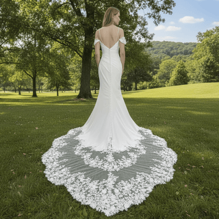Affordable Mermaid Spaghetti Straps Wedding Dress with Off Shoulder - Rosymae