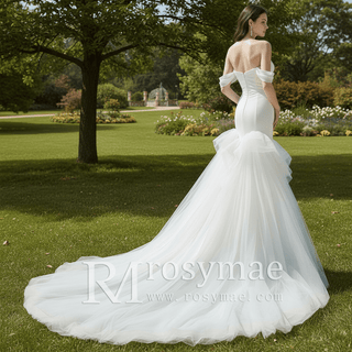 Asymmetrical Wedding Dresses for Fashion Bride with Mermaid Skirt - Rosymae