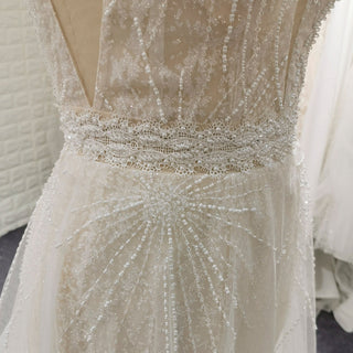 Backless Mermaid Wedding Dress with Spaghetti Straps & Train - Rosymae
